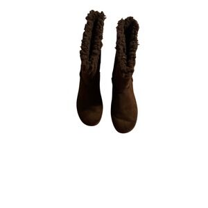So Soft Boots Women's Brown Faux Suede Fur Lined Winter Cozy